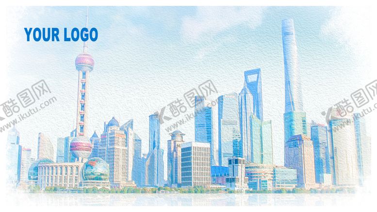编号：63285909241340331072【酷图网】源文件下载-手绘油画明信片海报上海东方明珠