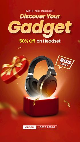 挂耳耳机折扣海报