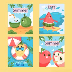 夏日卡通萌趣插画集合