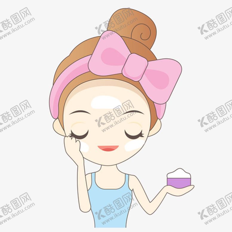 编号：69527309280048080549【酷图网】源文件下载-手绘护肤女生
