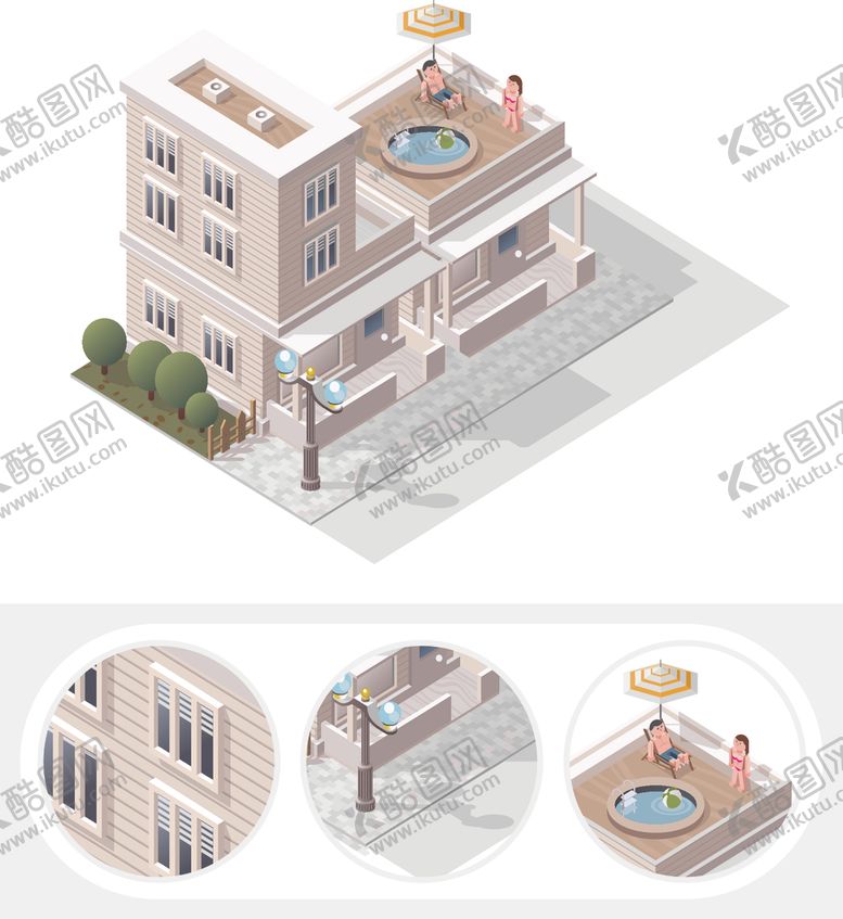 编号：99980910222212341584【酷图网】源文件下载-等距城市建筑