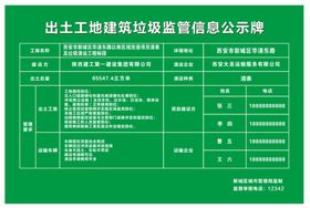 出土工地建筑垃圾监管信息公示牌