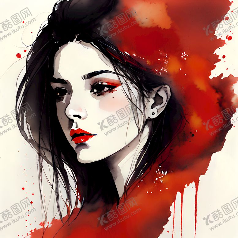 编号：32049610091157477089【酷图网】源文件下载-美女头像插画