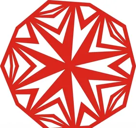 六角剪花窗花纸图案背景元素