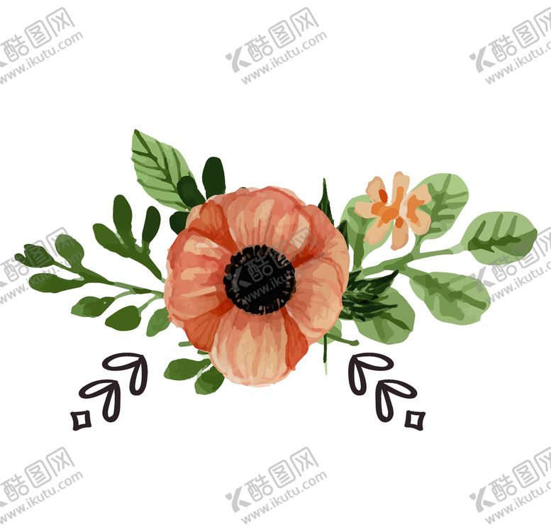 编号：30630205042114386685【酷图网】源文件下载-水彩花卉