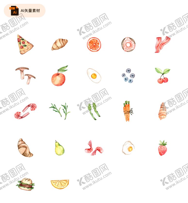 编号：85107909162338253672【酷图网】源文件下载-手绘美食矢量素材