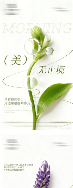 清新早安日签海报