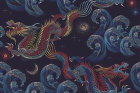 龙纹印花