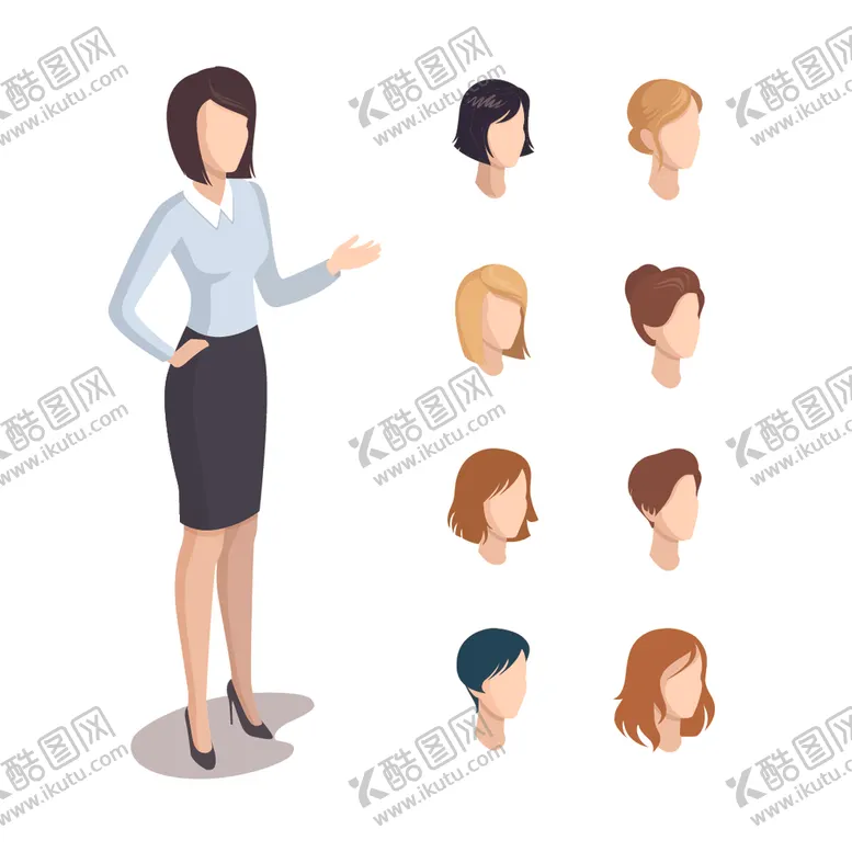 编号：73517106280927265940【酷图网】源文件下载-卡通商业商务白领人士人物