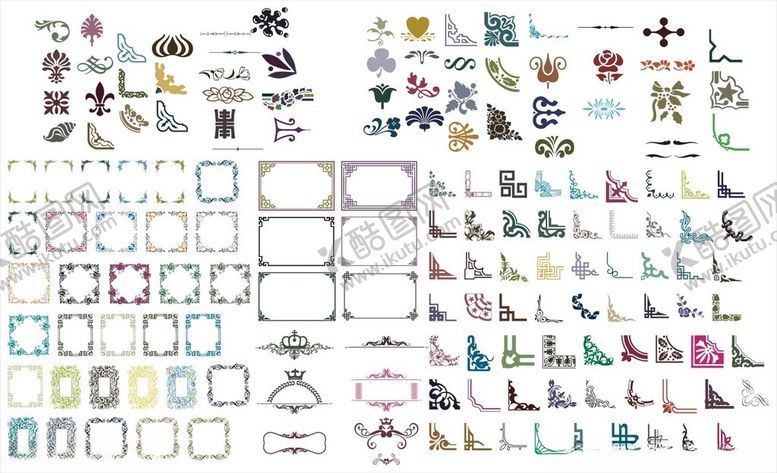 编号：76370610171536475345【酷图网】源文件下载-角花边框花纹花边