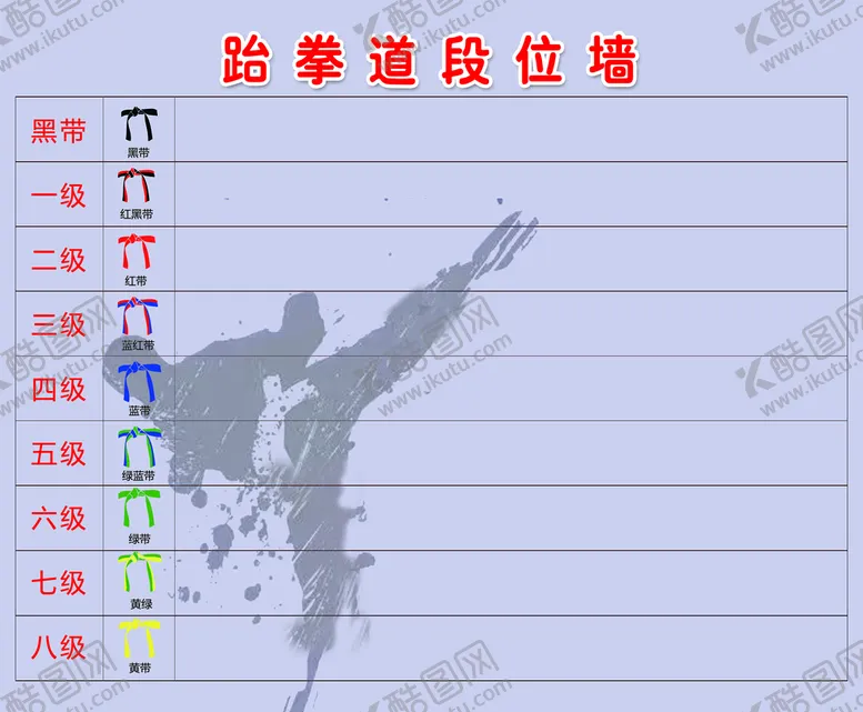 编号：58713409251739407294【酷图网】源文件下载-跆拳道段位