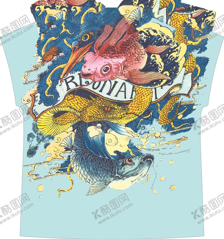 编号：63040609220546168040【酷图网】源文件下载-印花鱼