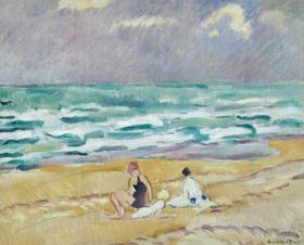 复古色调田园风景油画