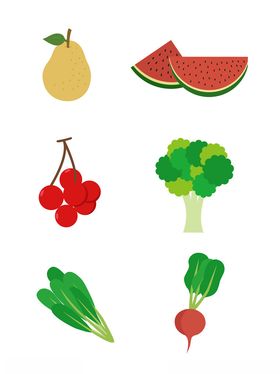 多样果蔬图标集合