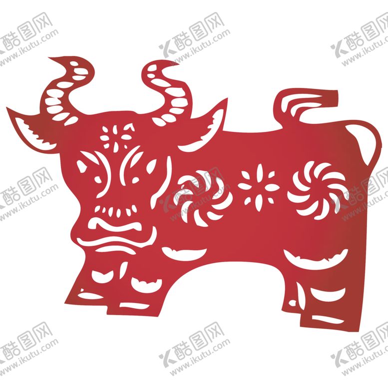 编号：12787510161603299785【酷图网】源文件下载-牛年剪纸
