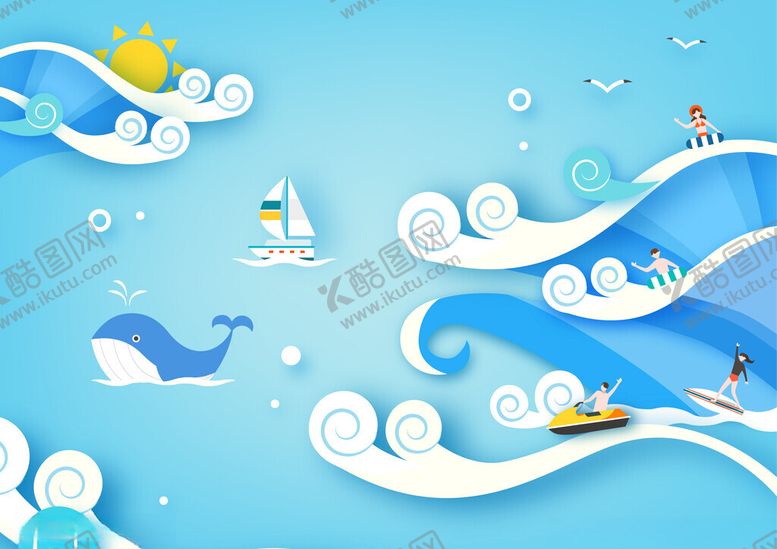 编号：75116601042050521874【酷图网】源文件下载-海洋主题卡通插画