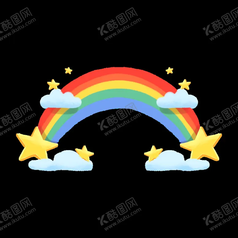 编号：79654009272339266309【酷图网】源文件下载-卡通彩虹元素PNG夏天雨后彩虹