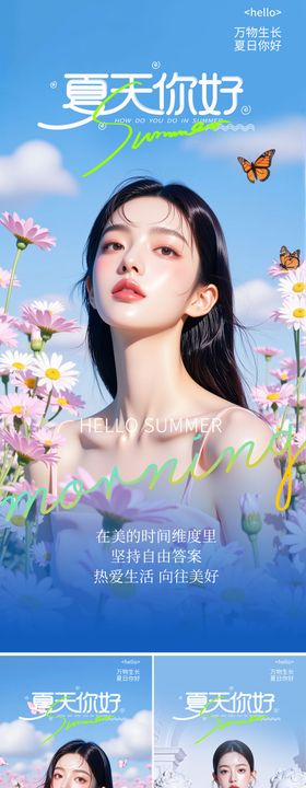 医美早安夏日系列人物海报