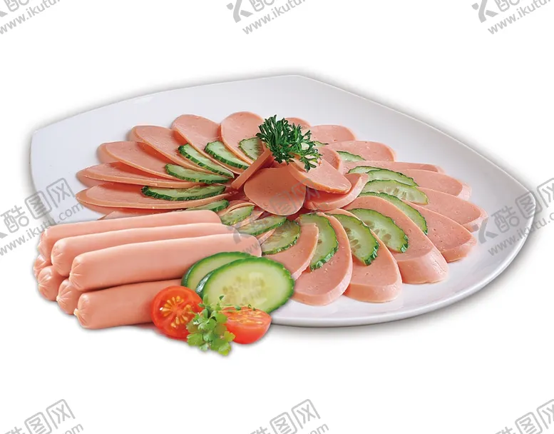 香肠火腿美味菜肴火腿盘子