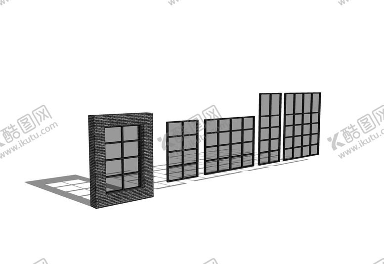 编号：98423501201101356488【酷图网】源文件下载-窗户玻璃模型草图大师SKP