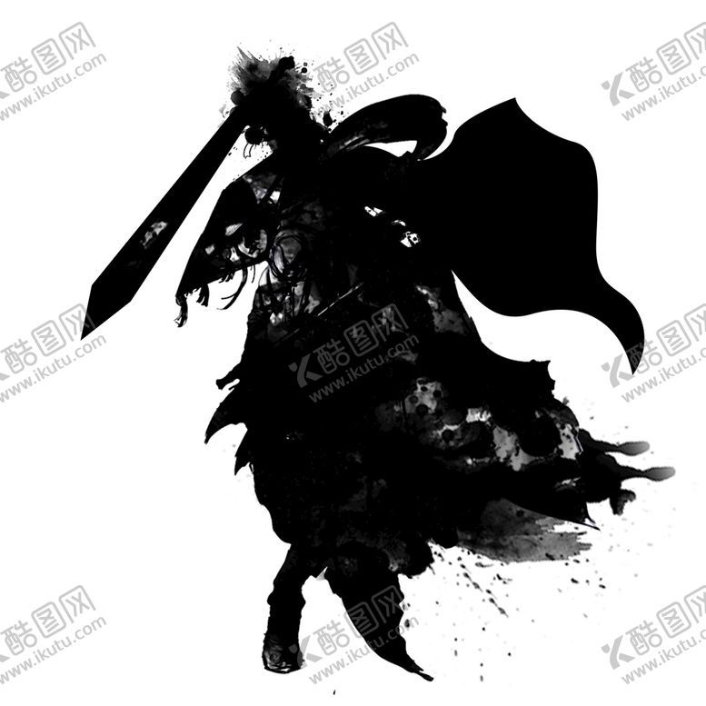 编号：94250710050043550136【酷图网】源文件下载-武侠水墨人物画
