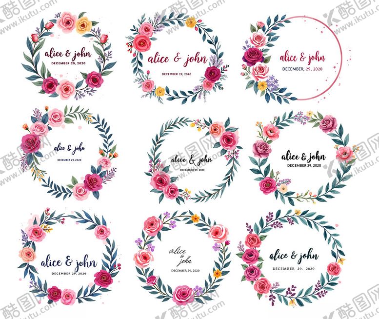 编号：14035511191442527092【酷图网】源文件下载-花卉花环