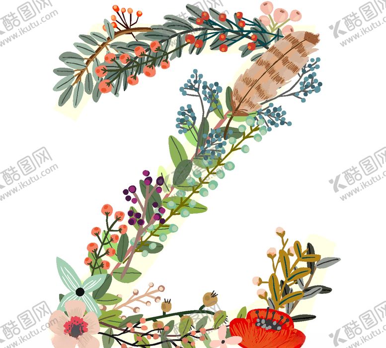 编号：43057809200907212958【酷图网】源文件下载-高清创意矢量花卉字母