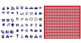各种小图标镂空花板水果线条图