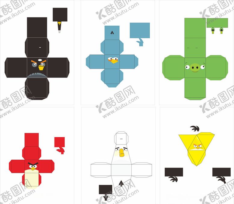 编号：13976609121216079288【酷图网】源文件下载-愤怒的小鸟折纸