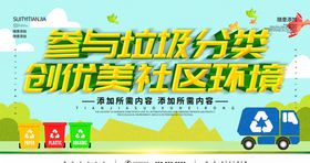 垃圾分类实施清理环保标语海报