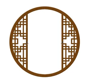 中国风中式窗花图案素材镂空隔断纹雕刻线条纹角