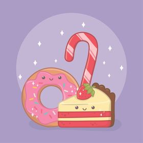 小清新点心卡通图案
