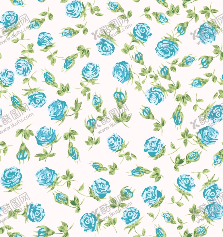 编号：71306404012316095898【酷图网】源文件下载-清新蓝绿花卉图案背景