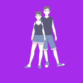 手绘情侣恋人卡通爱男女
