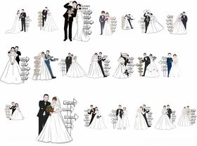 婚礼迎宾卡通人物
