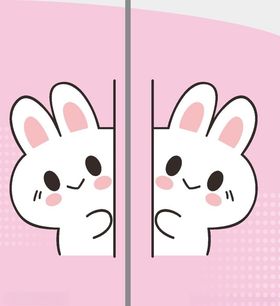 兔子门窗贴