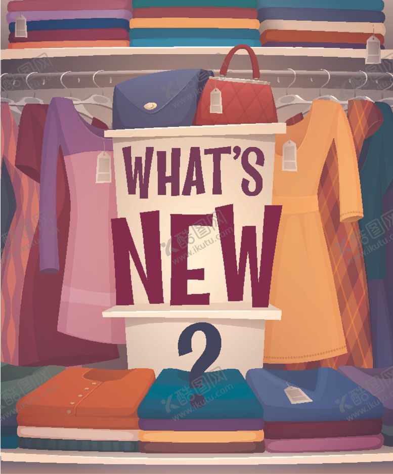 编号：31647209180527518298【酷图网】源文件下载-衣柜卡通商场服装促销女包素材
