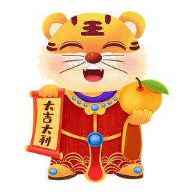 虎年卡通形象老2022春联