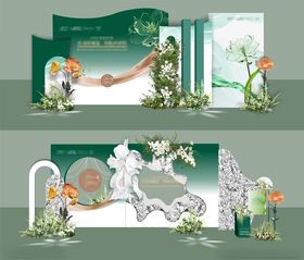 绿色小清新美陈场景设计效果图