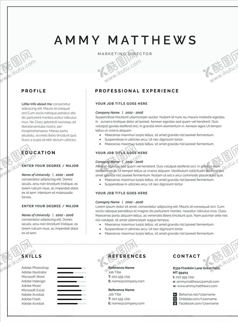 编号：90027606190150364846【酷图网】源文件下载-简历模板