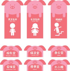 幼儿园小猪vi导视图