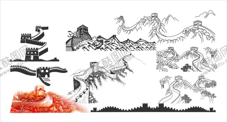 编号：71071309180153114174【酷图网】源文件下载-长城素材长城