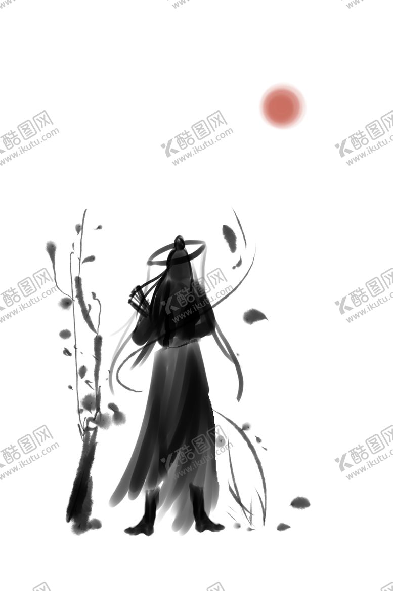 编号：71089405131625441174【酷图网】源文件下载-水墨武侠人物