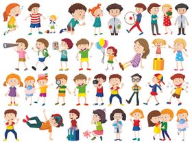 人物小学生妈妈小朋友情侣
