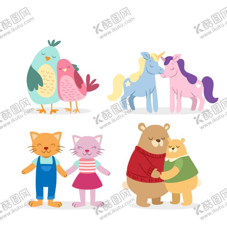 编号：68739109260707259103【酷图网】源文件下载-情人节动物