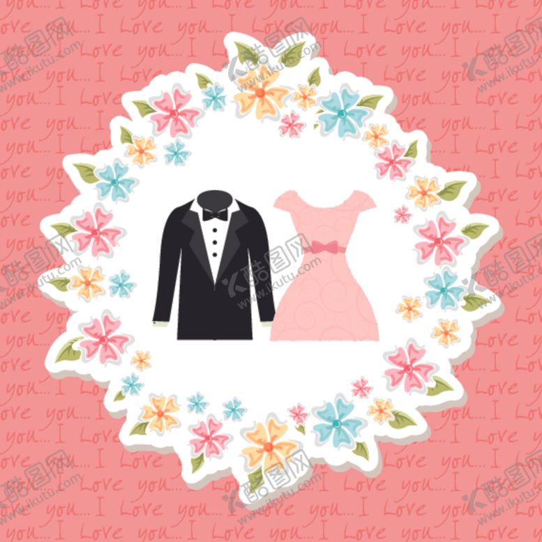 编号：68353510300048013782【酷图网】源文件下载-情侣卡通小人心形设计背景爱心