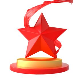 五角星红色展台丝绸大气金色素材