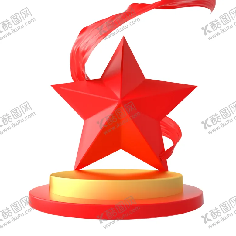 编号：31958106302212001843【酷图网】源文件下载-五角星红色展台丝绸大气金色素材