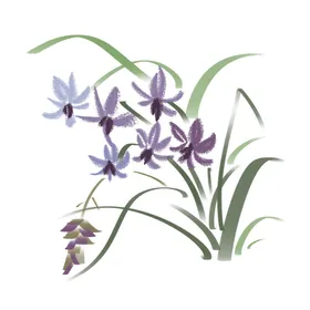 水墨兰花PNG