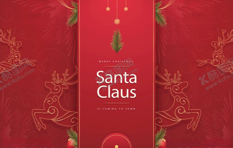 编号：77632509260923335455【酷图网】源文件下载-红色剪纸圣诞节海报